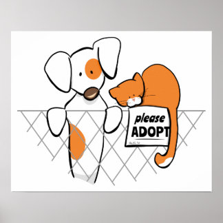 Adopt Pets Patch & Rusty™ Poster