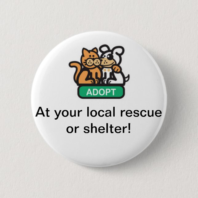 Adopt! Pinback Button (Front)