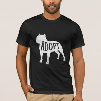 Adopt Pit Bull silhouette shirt (white)