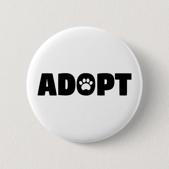 Adopt Rescue Dog Button (Front)