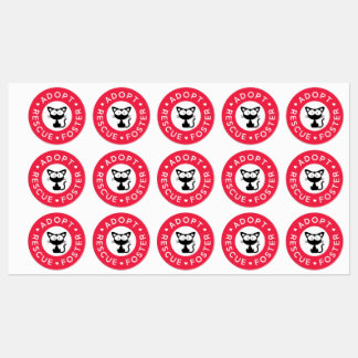 Adopt, Rescue, Foster | Cute Black Cat Labels
