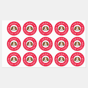 Adopt, Rescue, Foster   Cute Dog Bandaid Labels
