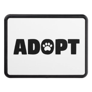 Adopt Rescue Paw Print Trailer Hitch Cover