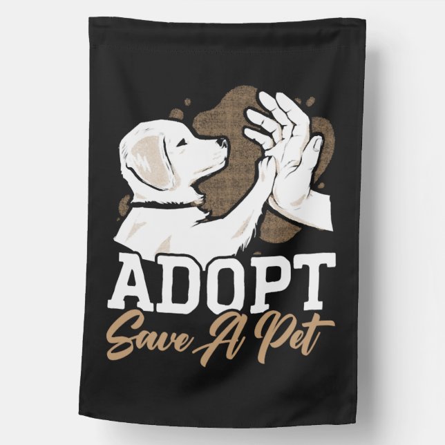 Adopt Save A Pet Animal Rights Animal Rescue House Flag (Front)