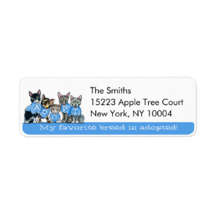 Adopt Shelter Cats Off-Leash Art™ Blue Tagline Label