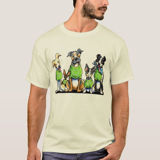 Adopt Shelter Dogs Green Tees Think Adoption (Front)