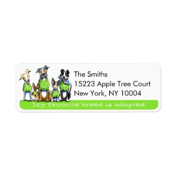 Adopt Shelter Dogs Off-leash Art™ Green Tagline Label by offleashart at Zazzle