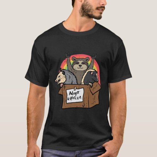 Adopt Street Cat Opossum Raccoon Skunk Possum Wome T_Shirt