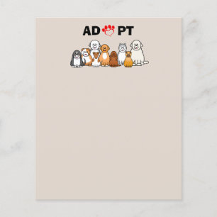 Adopt text with illustrated dogs flyer