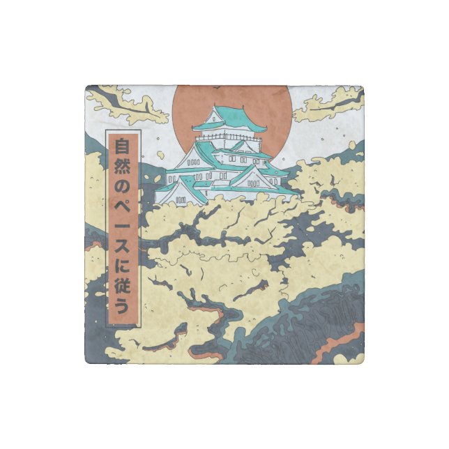 Adopt the pace of nature stone magnet (Front)