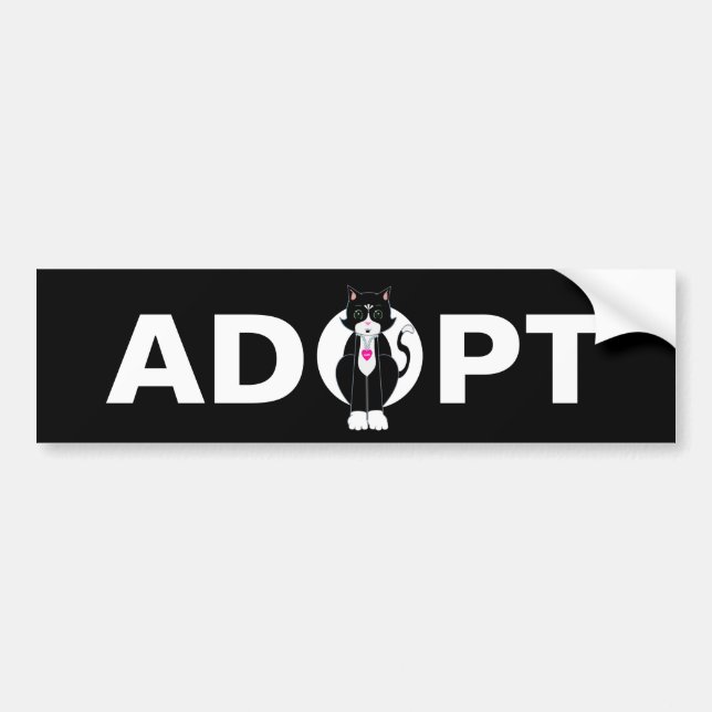 Adopt Tuxedo Wild Cat Bumper Sticker (Front)