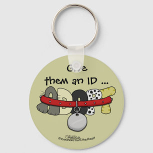 ADOPT with Collar-Give Them an ID Keychain