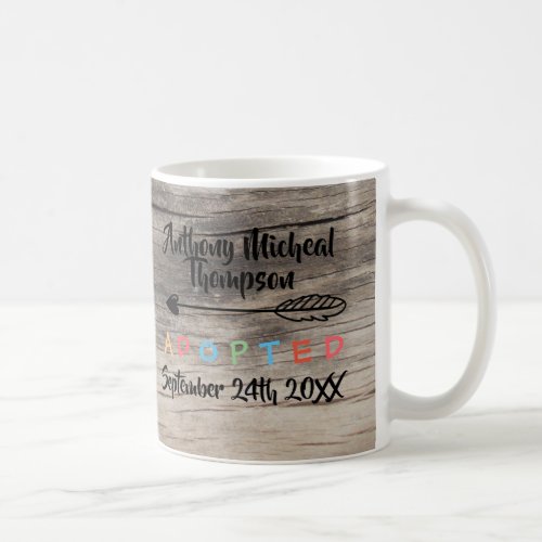 Adopted Arrow Heart _ Custom Name Coffee Mug
