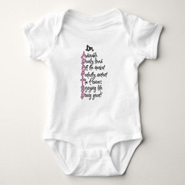 Adopted Baby Jersey Bodysuit (Front)