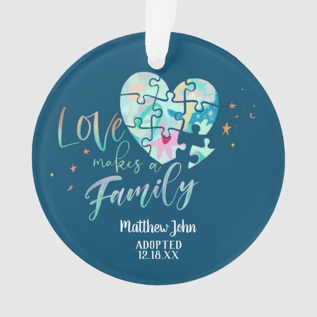 Adopted / Birth Announcement Ceramic Ornament (Front)