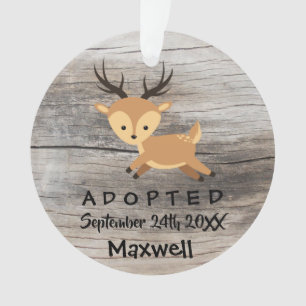 Adopted - Customized Deer Adoption Gift Ornament