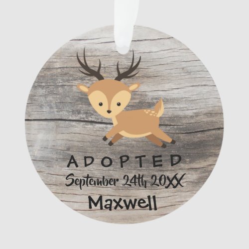 Adopted _ Customized Deer Adoption Gift Ornament