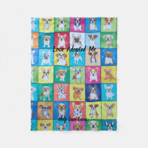 Adopted Dog Fleece Blanket 30" x 40"