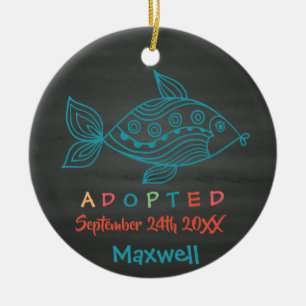 Adopted from Foster Care Fish - Custom Name Ceramic Ornament