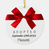 Adopted Red Ribbon - Custom Name, Date, & Photo