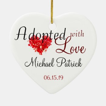 Adopted With Love Adoption Ornament by AdoptionGiftStore at Zazzle