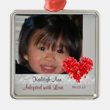Adopted With Love Photo Ornament