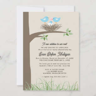 Adoption Announcement Baby Bird's Nest