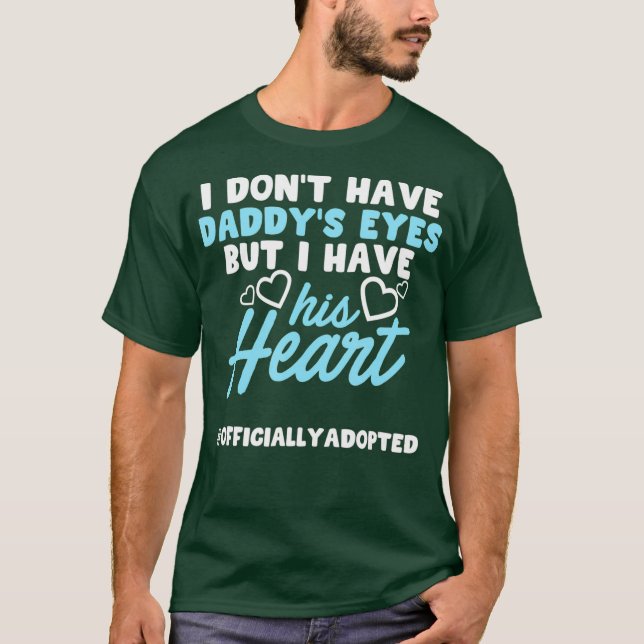 Adoption Announcement Day Family Gifts Dad Heart T-Shirt (Front)