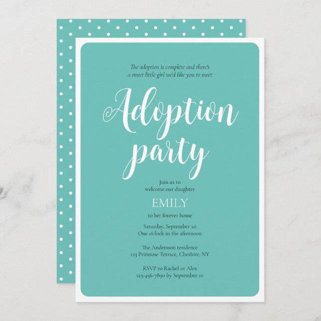 Adoption Announcement Party Invitation (Front/Back)