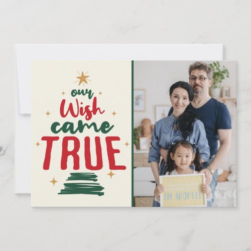 Adoption Announcement Wish Came True Holiday Card