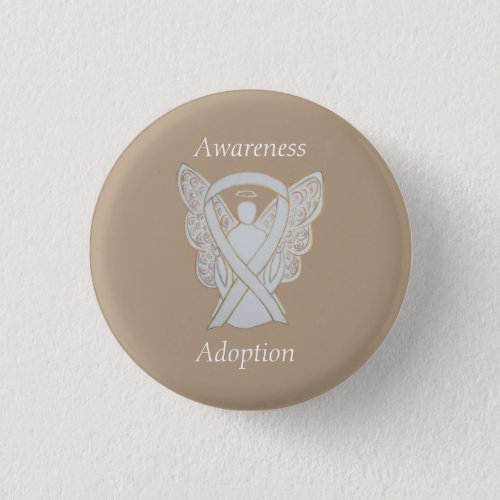 Adoption Awareness Angel White Ribbon Custom Pin
