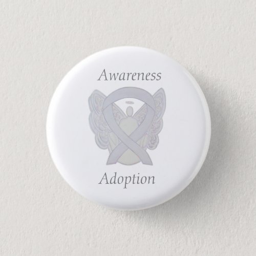 Adoption Awareness Angel White Ribbon Custom Pin
