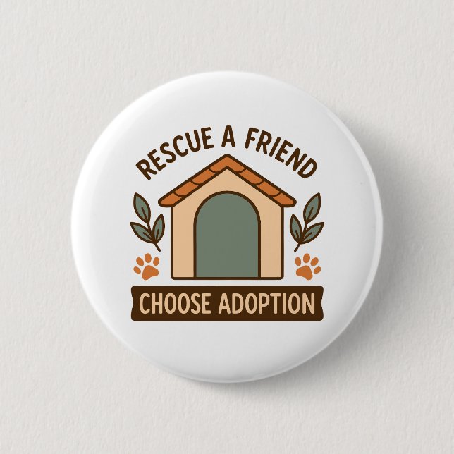 Adoption Awareness Paw Print Quote Button (Front)