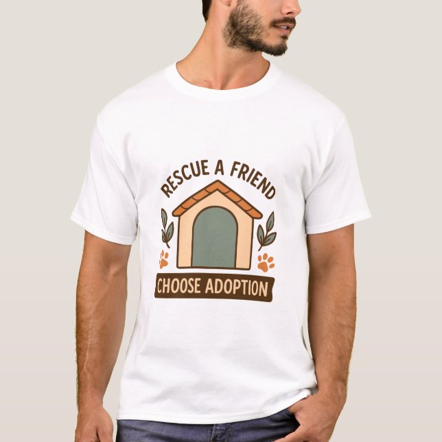 Adoption Awareness Paw Print Quote T-Shirt (Front)