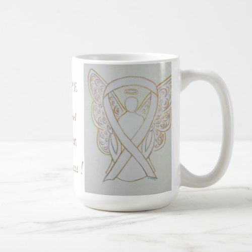 Adoption Awareness White Ribbon Angel Mug