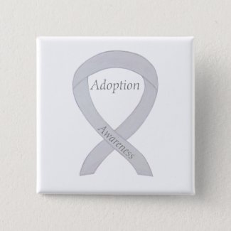 Child Adoption Awareness White Ribbon Personalized Pins or Buttons