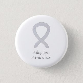 Child Adoption Awareness White Ribbon Custom Pin
