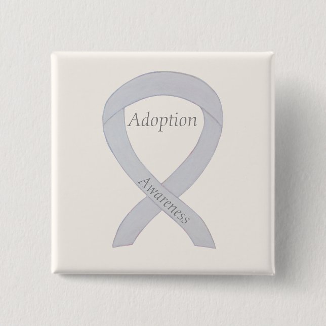 Adoption Awareness White Ribbon Custom Pin (Front)