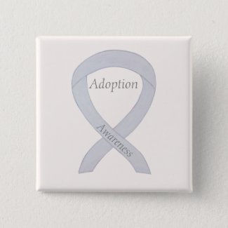 Child Adoption Awareness White Ribbon Custom Button or Pin