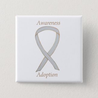 Child Adoption Awareness White Ribbon Custom Pins or Buttons