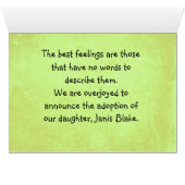 adoption/ baby announcement card (Inside Horizontal (Bottom))