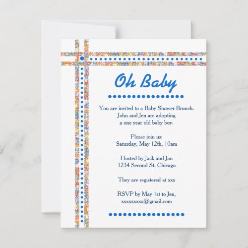 adoption baby boy shower invitation