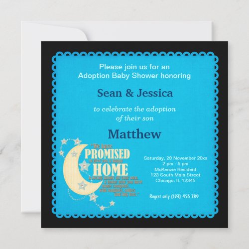 Adoption Baby Shower Boy Personalized Invitation