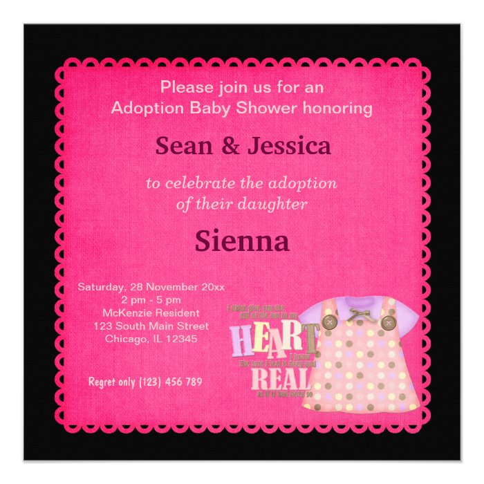 Adoption Baby Shower Girl Custom Invitations