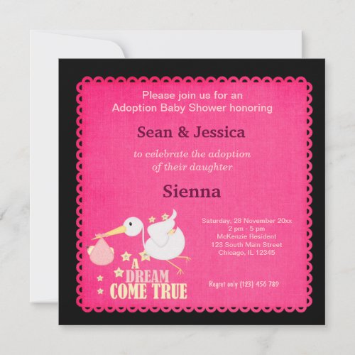 Adoption Baby Shower Girl Invitations