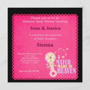 Adoption Baby Shower Girl Invitation