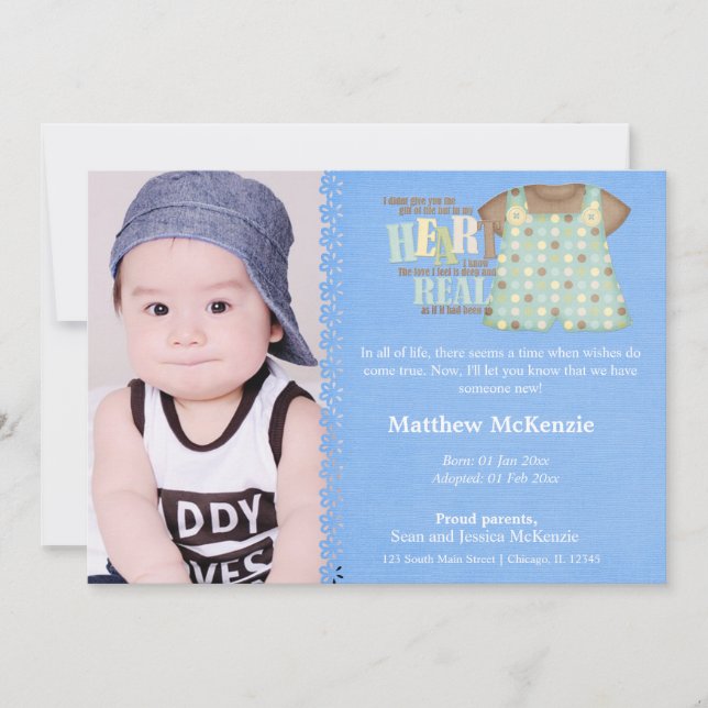 Adoption Boy Announcement (Front)