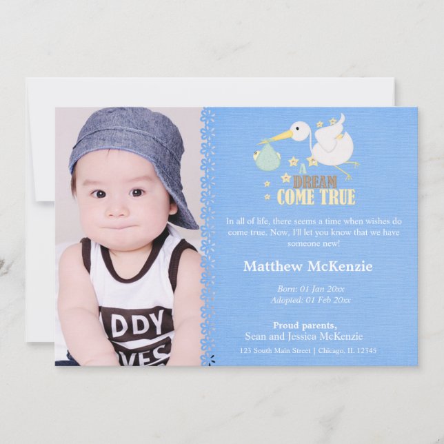 Adoption Boy Announcement (Front)