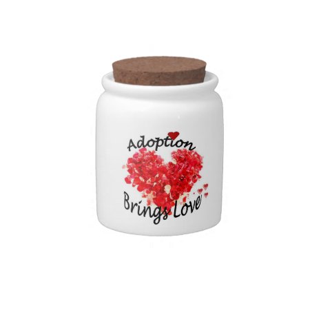 Adoption Brings Love Red Heart Candy Jar