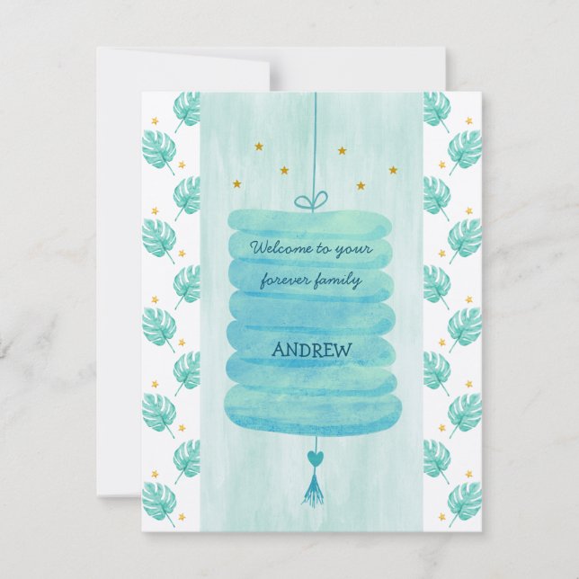 Adoption Card Blue - A Forever Family Lampion (Front)